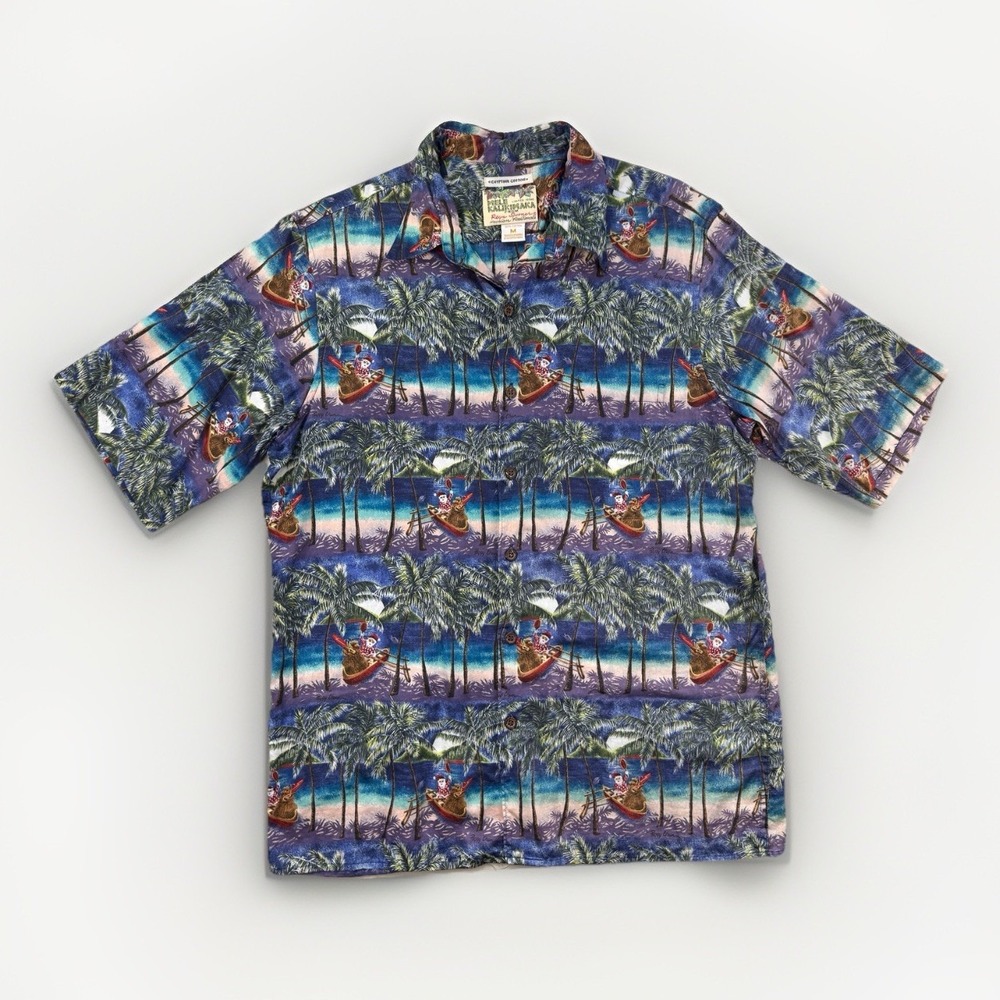 VTG Reyn Spooner Peggy Chun Mele Kalikimaka Hawaiian Aloha Shirt M Santa Surf